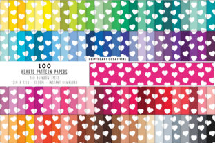 100 Hearts Pattern Papers Graphic by clipheartcreations · Creative Fabrica