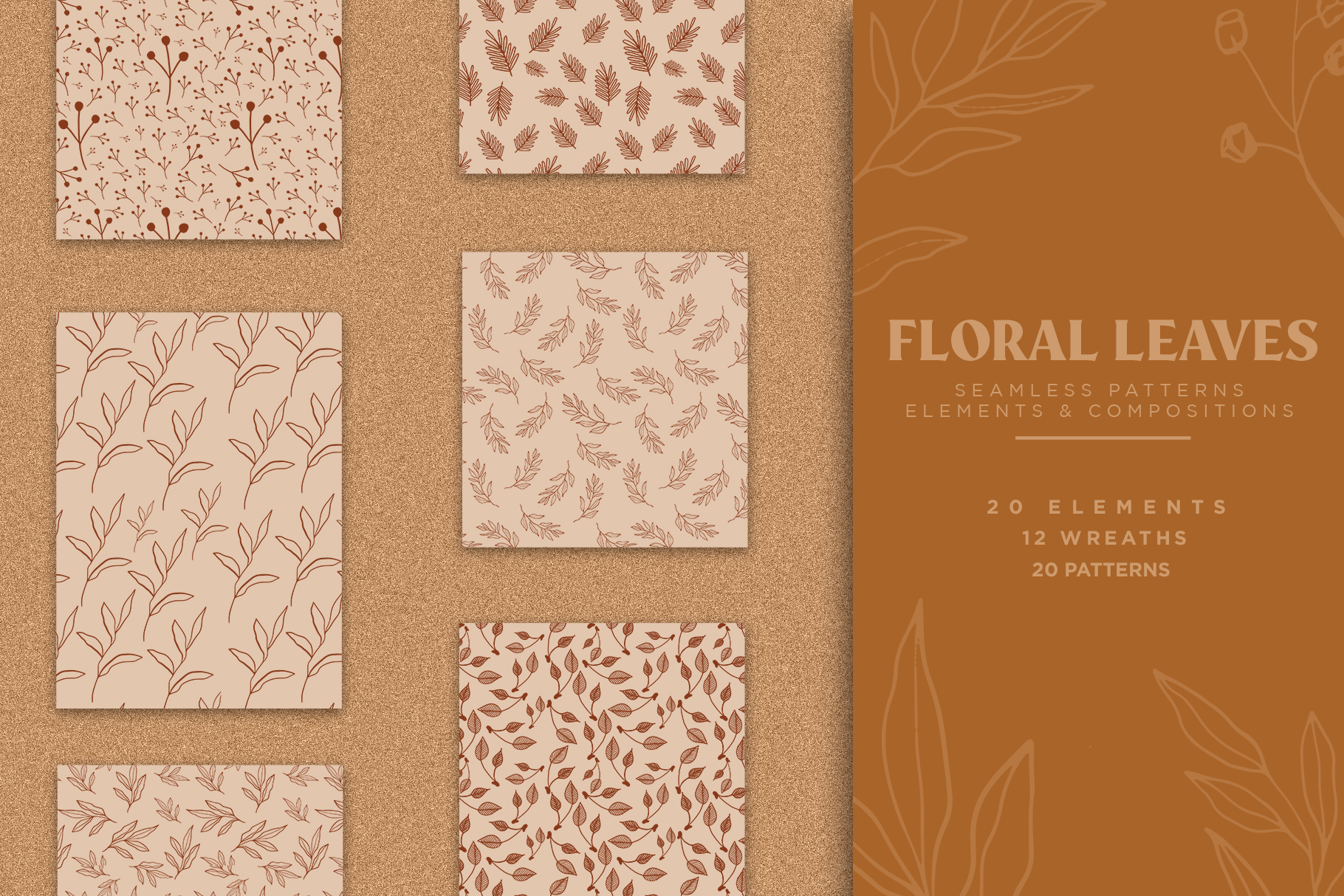 Floral & Leaves Seamless Patterns Graphic by pixelhivepro · Creative ...