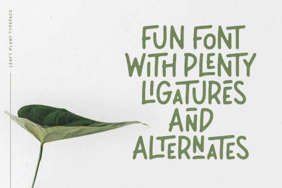 Leafy Plant Font PNG with transparent background - Preview 2