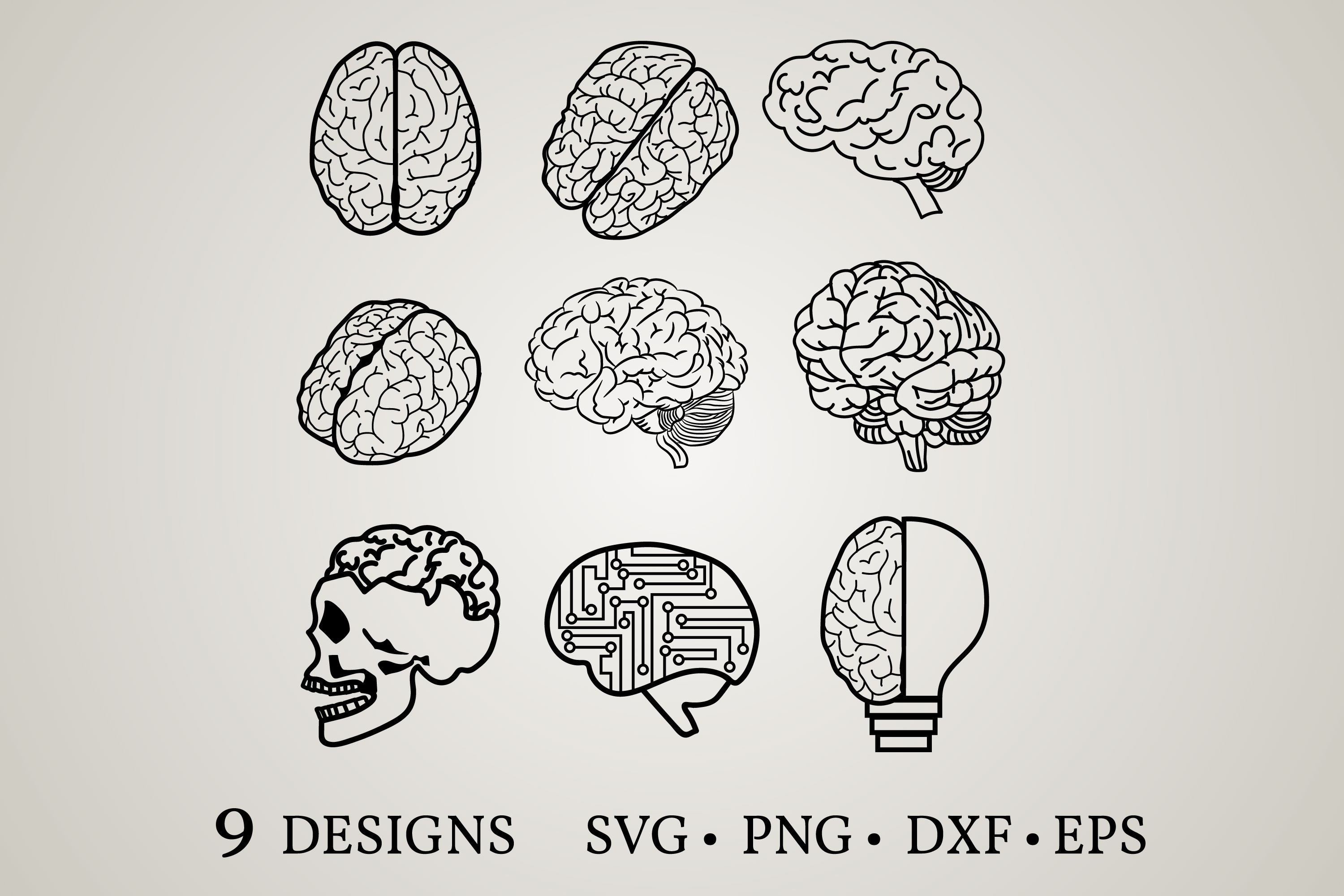 Brain Vector Bundle Graphic by Euphoria Design · Creative Fabrica