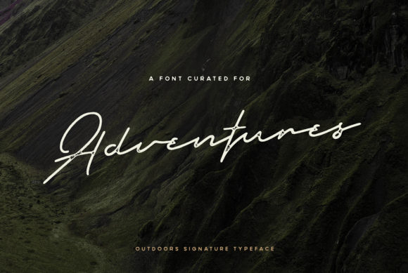 Outdoors Signature Font PNG with transparent background - Preview 2