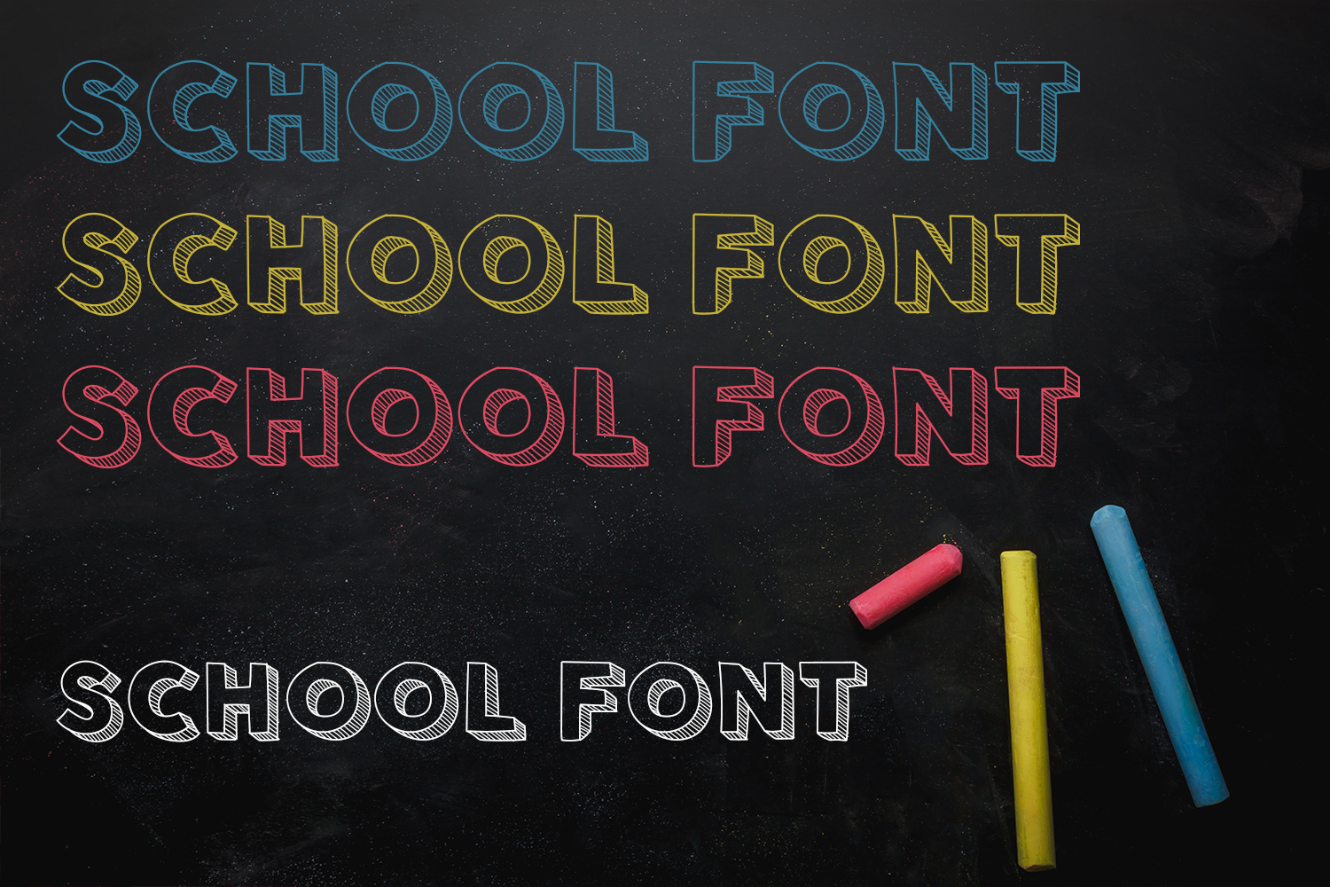 School Font preview, placeholder image