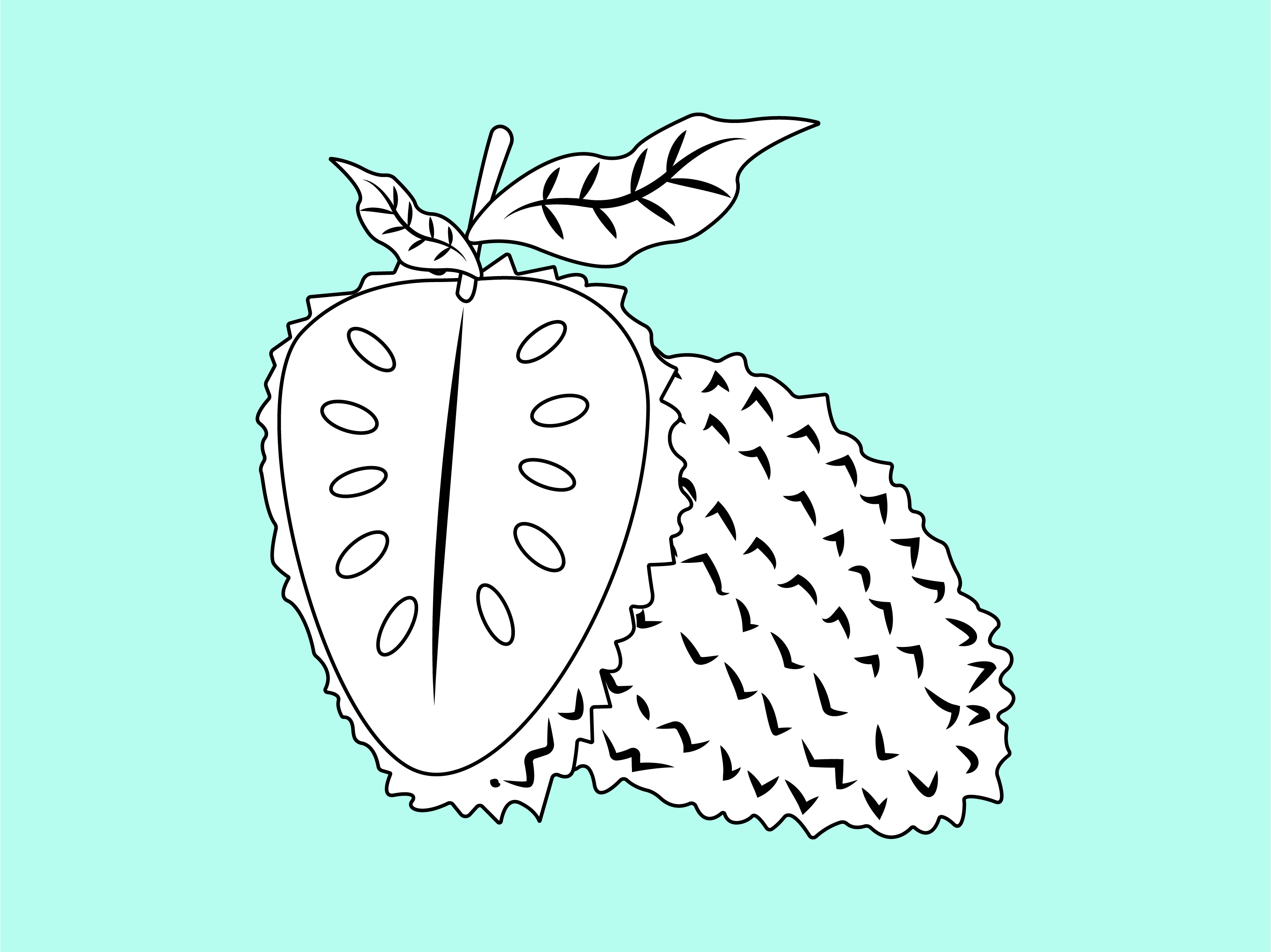 Soursop Fruit Icon Cartoon Character Graphic by 1tokosepatu · Creative ...