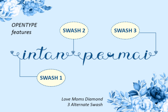 Love Moms Diamond Font PNG with transparent background - Preview 2