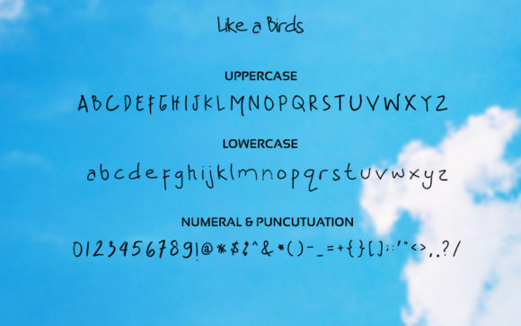Like a Birds Font PNG with transparent background - Preview 3