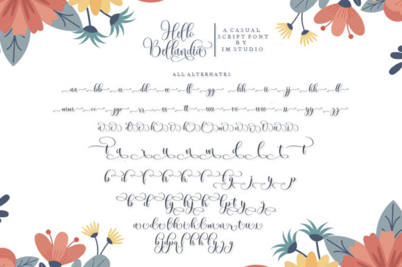 Hello Bellandia Font PNG with transparent background - Preview 6