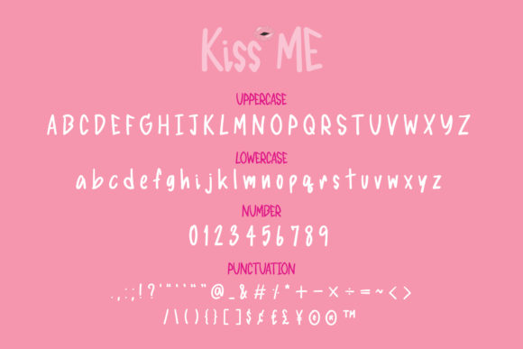 Kiss Me Font PNG with transparent background - Preview 2
