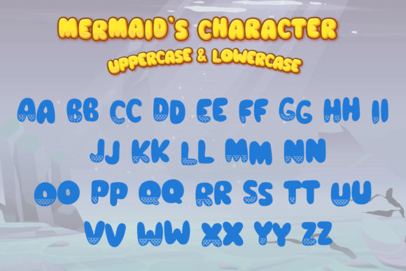 Mermaid Glitter Font PNG with transparent background - Preview 1