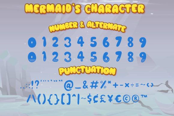 Mermaid Glitter Font PNG with transparent background - Preview 2