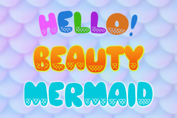 Mermaid Glitter Font PNG with transparent background - Preview 3