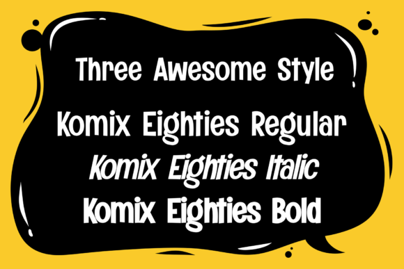 Komix Eighties Font PNG with transparent background - Preview 2