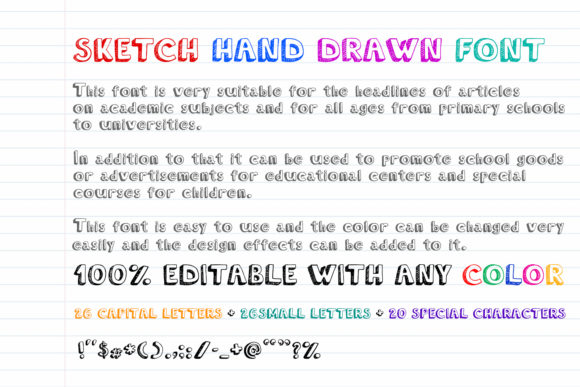 Sketch Hand Drawn Font PNG with transparent background - Preview 1