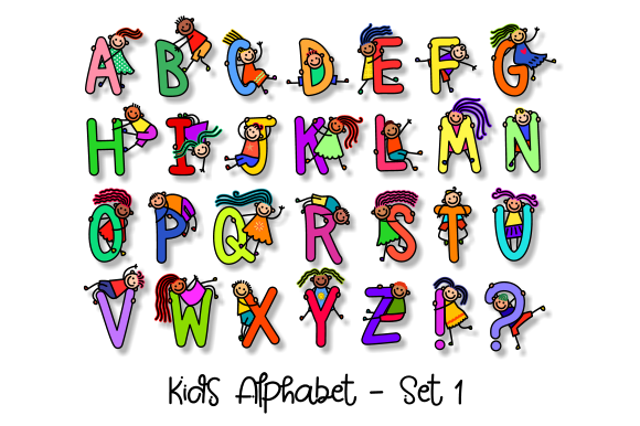 Uppercase Kids Alphabet Clipart Set 1 Illustration Illustrations Imprimables Par Prawny