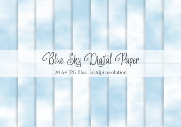 Blue Sky Digital Paper Gráfico Texturas Por Digital Designs by Victoria