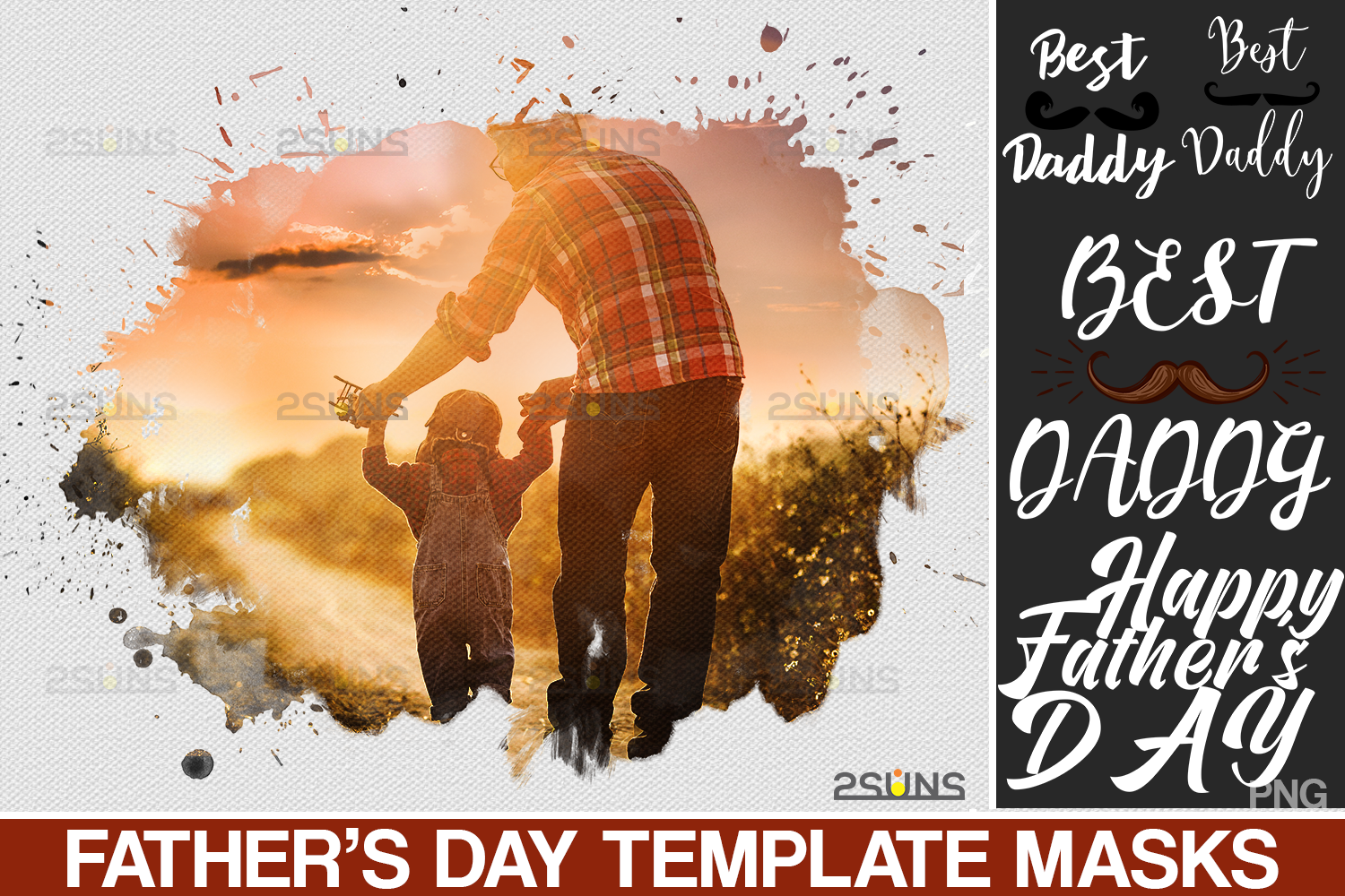 Father's Day Watercolor Template