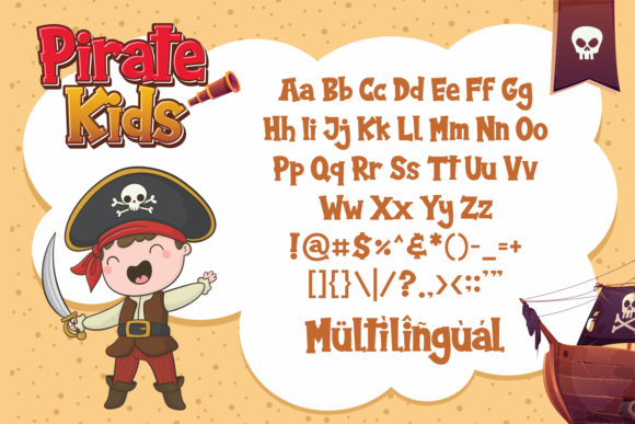 Pirate Kids Font PNG with transparent background - Preview 6