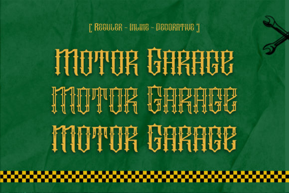 Motor Garage Font PNG with transparent background - Preview 1