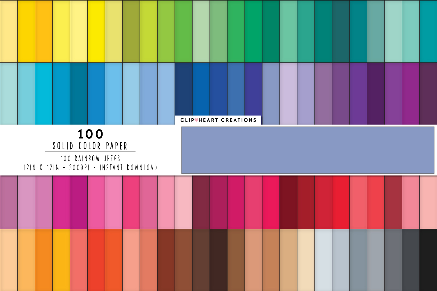100 Solid Color Paper