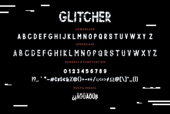 Glitcher Font PNG with transparent background - Preview 6