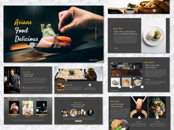 Preview of Asians Food - Food & Beverage PowerPoint food presentation template