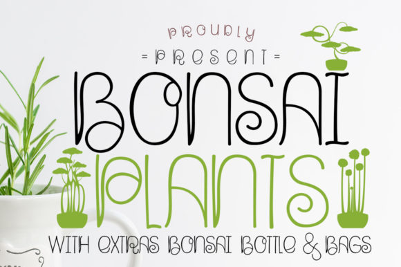 Bonsai Plants Schriftart Von edwar.sp111  Creative Fabrica
