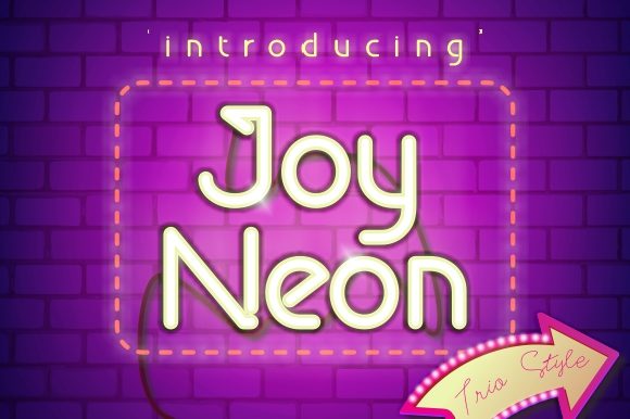 Joy Neon Font PNG with transparent background - Preview 3