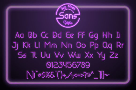 Joy Neon Font PNG with transparent background - Preview 4