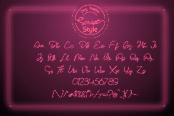 Joy Neon Font PNG with transparent background - Preview 5