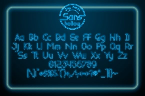 Joy Neon Font PNG with transparent background - Preview 6