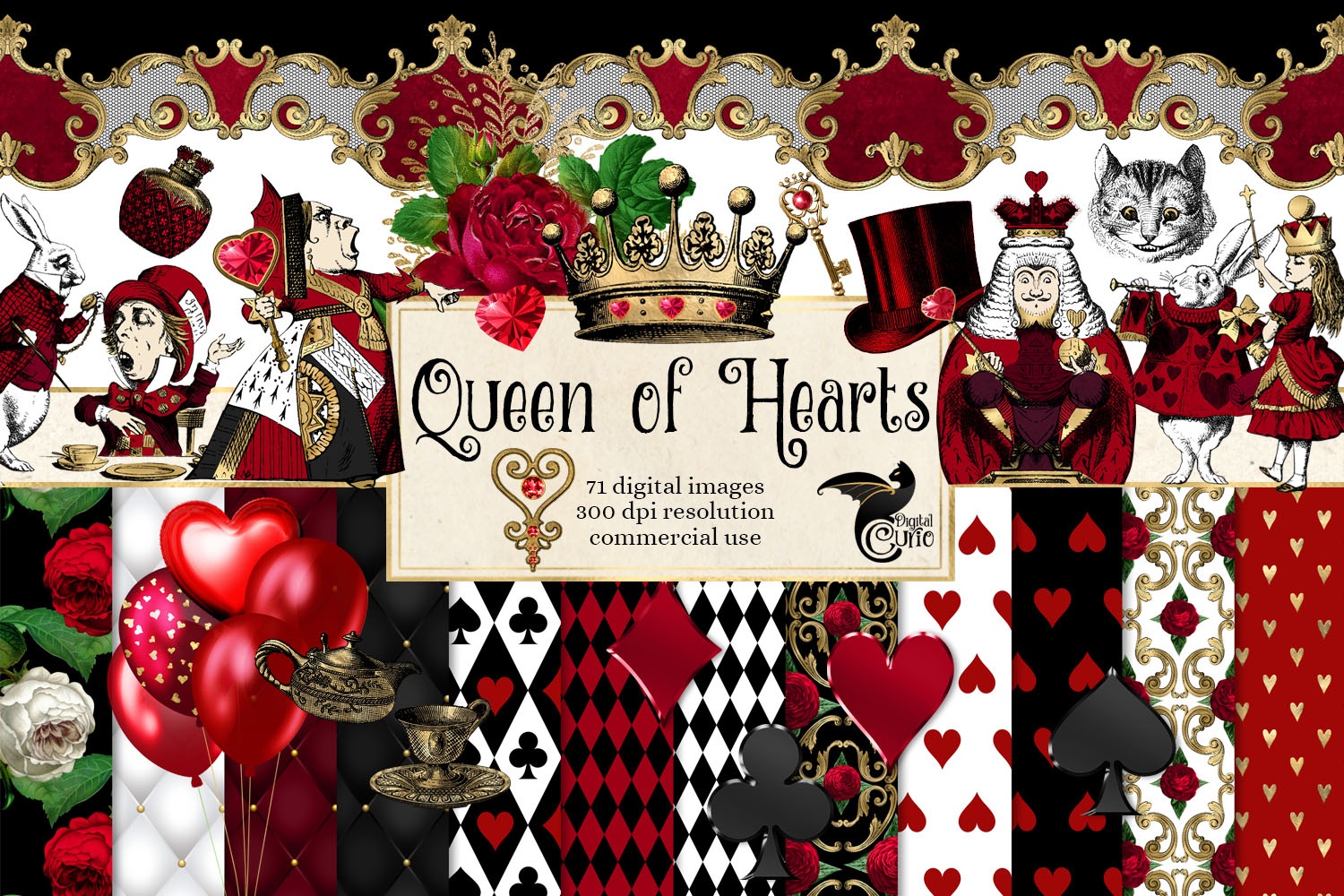 Queen of Hearts Digital Scrapbook Kit