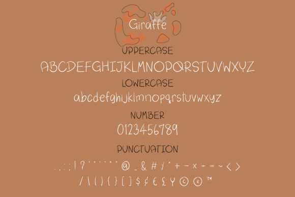 Giraffe Font PNG with transparent background - Preview 2