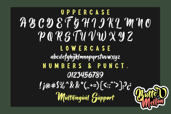Butter Mellon Font PNG with transparent background - Preview 1
