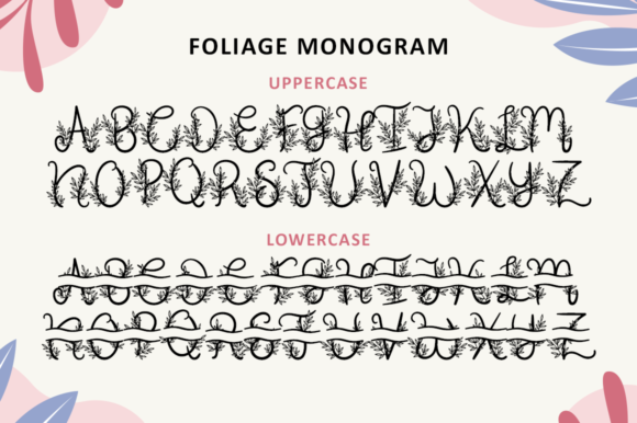 Foliage Monogram Font - Preview 6