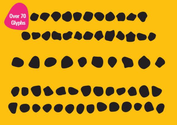 Random Blobs 1 Font PNG with transparent background - Preview 1