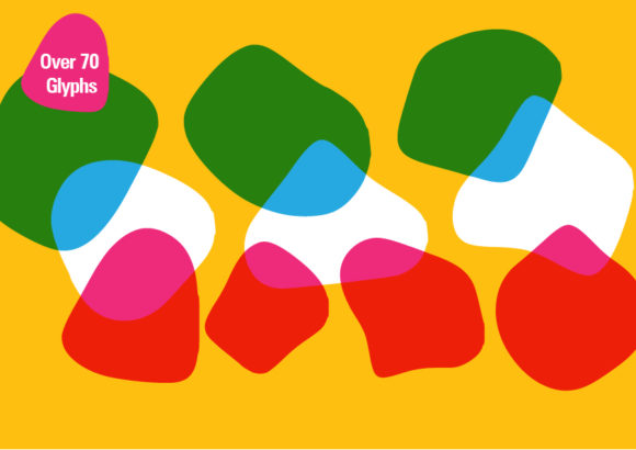 Random Blobs 1 Font PNG with transparent background - Preview 2