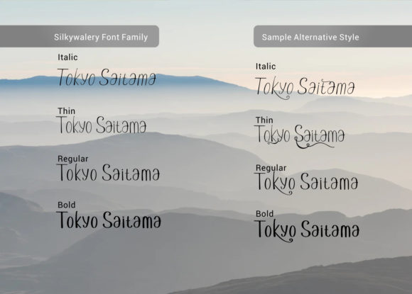 Silkywalery Font PNG with transparent background - Preview 4