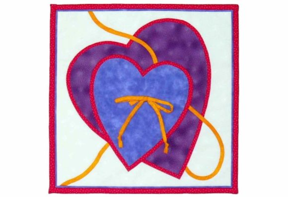 Two Hearts Designer Pinwheel Appliqué Quilt Block Pattern