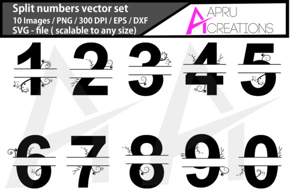 Split Numbers Silhouette Graphic Icons By aparnastjp