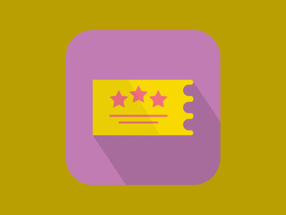 Three Star Ticket Icon Modern Graphic Icons By sailingshipstudio