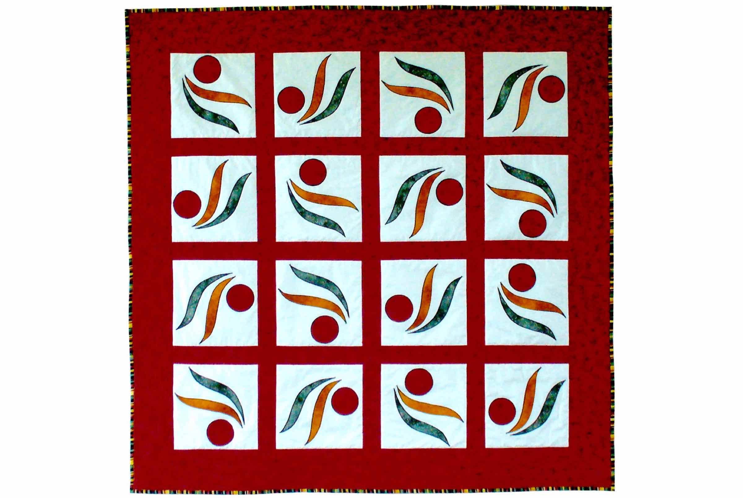 Whirligig Sudoku Quilt Patchwork Block Pattern