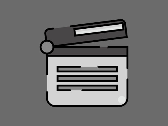 Clapper Multimedia Striped Line Icon Graphic Icons By sailingshipstudio