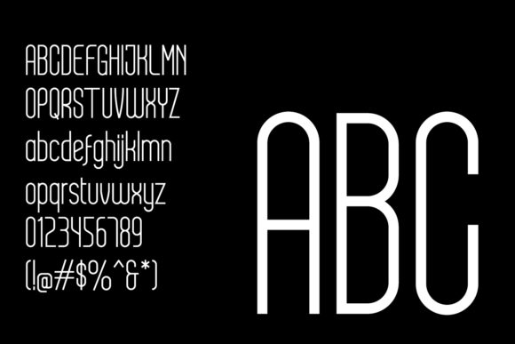 Delvon Thin Font PNG with transparent background - Preview 2