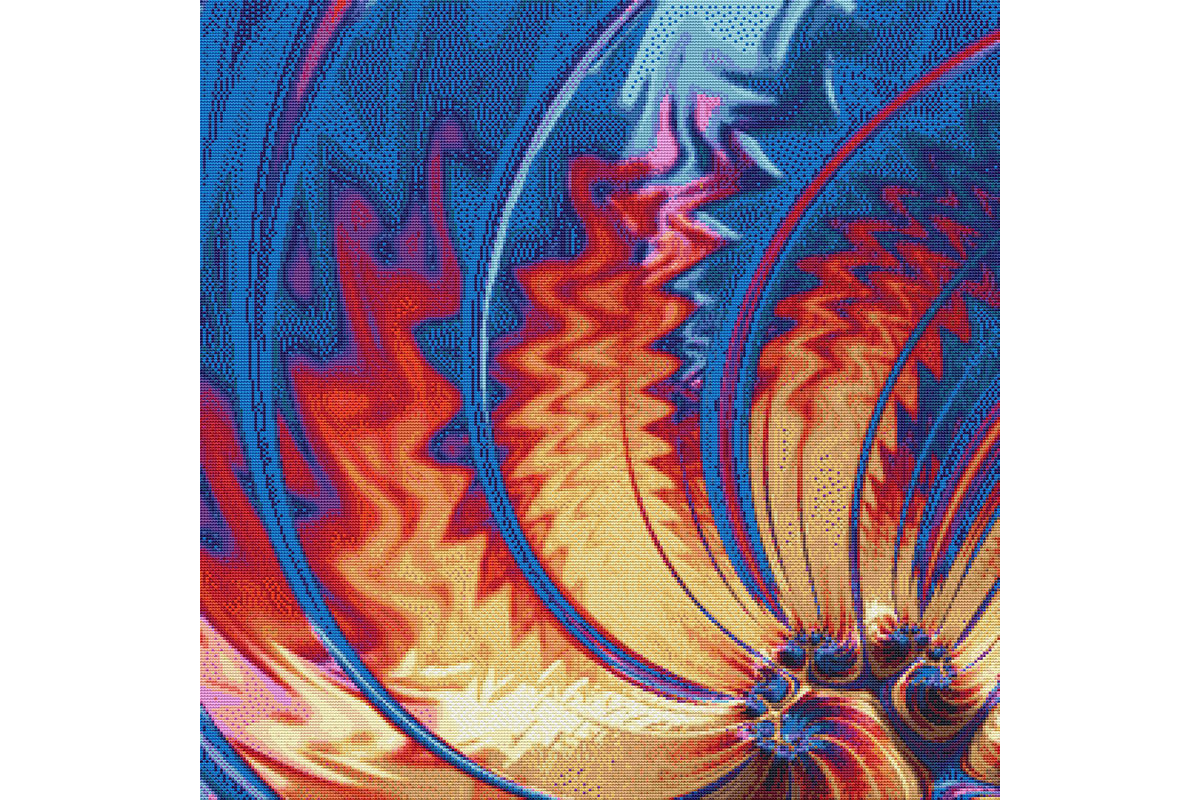 Fractal Cross Stitch Pattern - Red