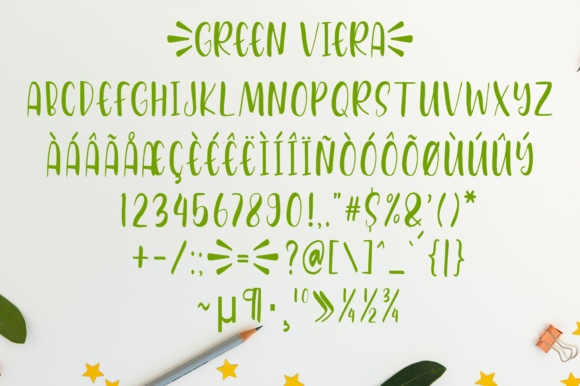 Green Viera Font PNG with transparent background - Preview 3