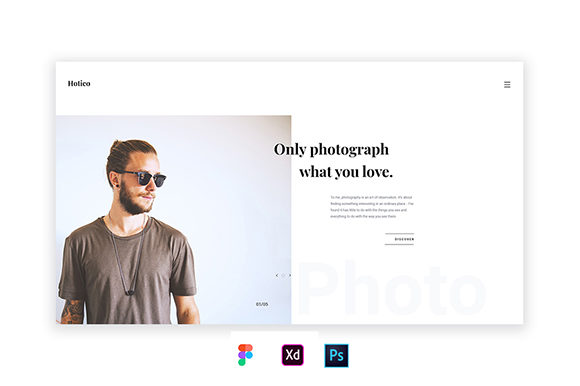 Hotico Minimal Template Grafica Kit UX e UI Di artgalaxy