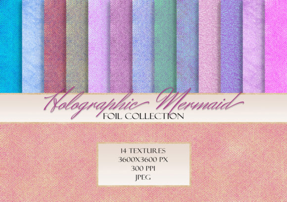 Mermaid Holographic Iridescent Textures