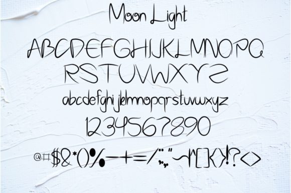 Moon Light Font PNG with transparent background - Preview 1
