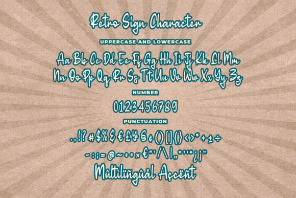 Retro Sign Font PNG with transparent background - Preview 1