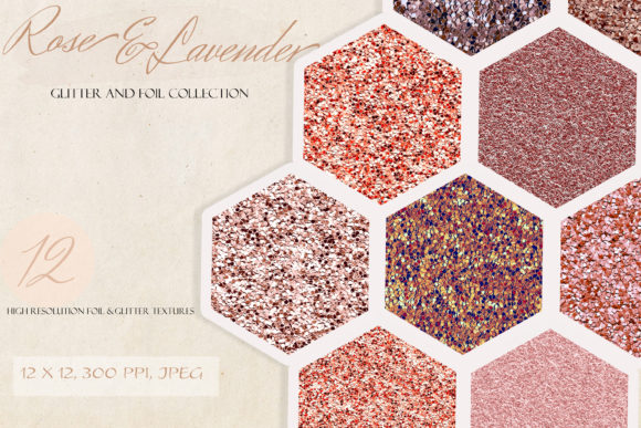 Rose Gold & Lavender Glitter Texture Kit