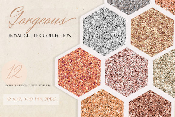 Royal Metallic Glitter Digital Paper Set